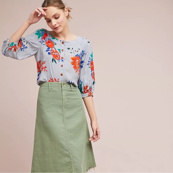 MAUVE by Anthropologie Lilorne Floral Buttondown size xs - Picture 3 of 13